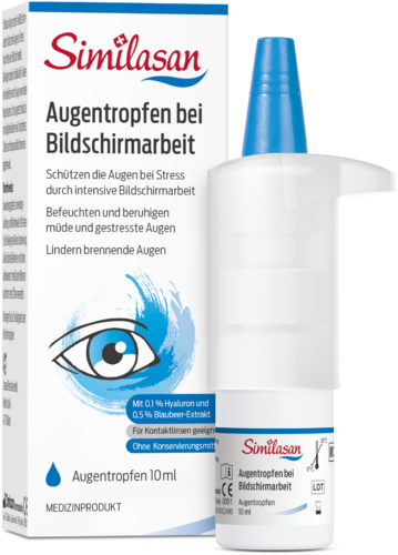 Similasan Augentropfen bei Bildschirmarbeit